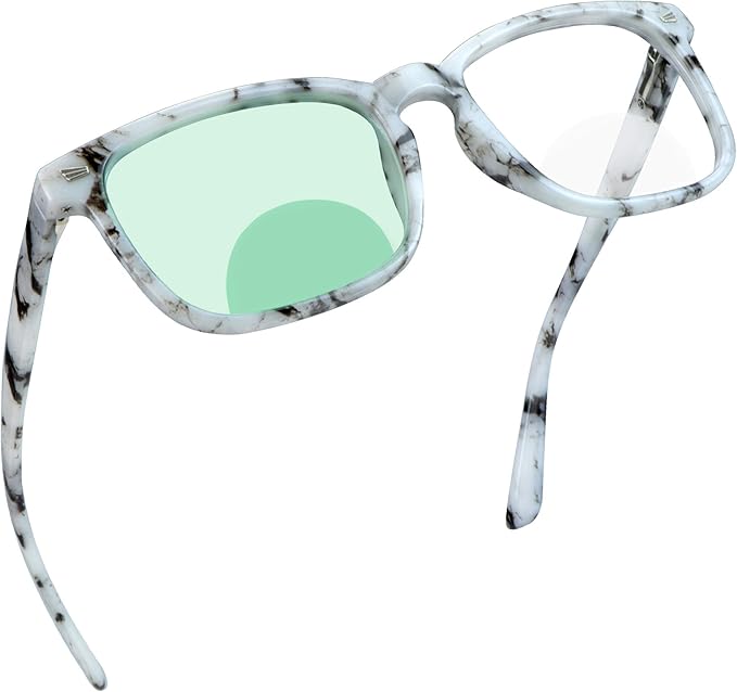 YEIN Bifocal Reading Glasses with Blue Light Blocking Lenses, Bifocal Reader for Women and Men, Vintage Square frame with Spring Hinge (+0.00/+1.75 magnification)