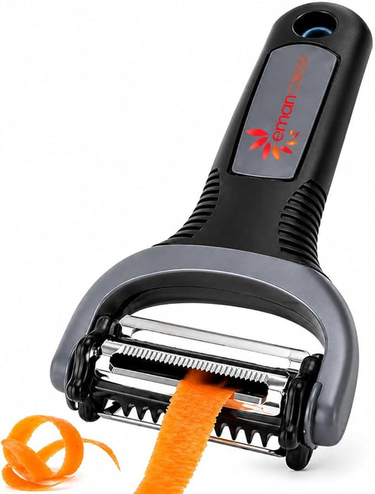 3-in-1 Vegetable Peeler Set – Ultra Sharp Stainless Steel Y Peeler with Julienne Blade, Heavy Duty Kitchen Tool