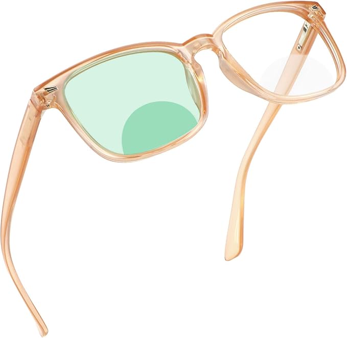 YEIN Bifocal Reading Glasses with Blue Light Blocking Lenses, Bifocal Reader for Women and Men, Vintage Square frame with Spring Hinge (+0.50/+2.75 magnification)