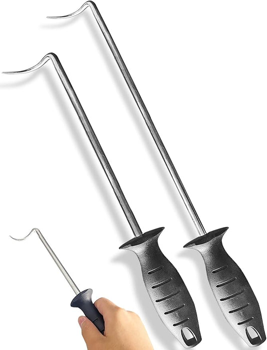 17-inch & 12-inch Pigtail Food Flipper (Set of 2) - Premium Stainless Steel Meat Turner for Grilling & Cooking