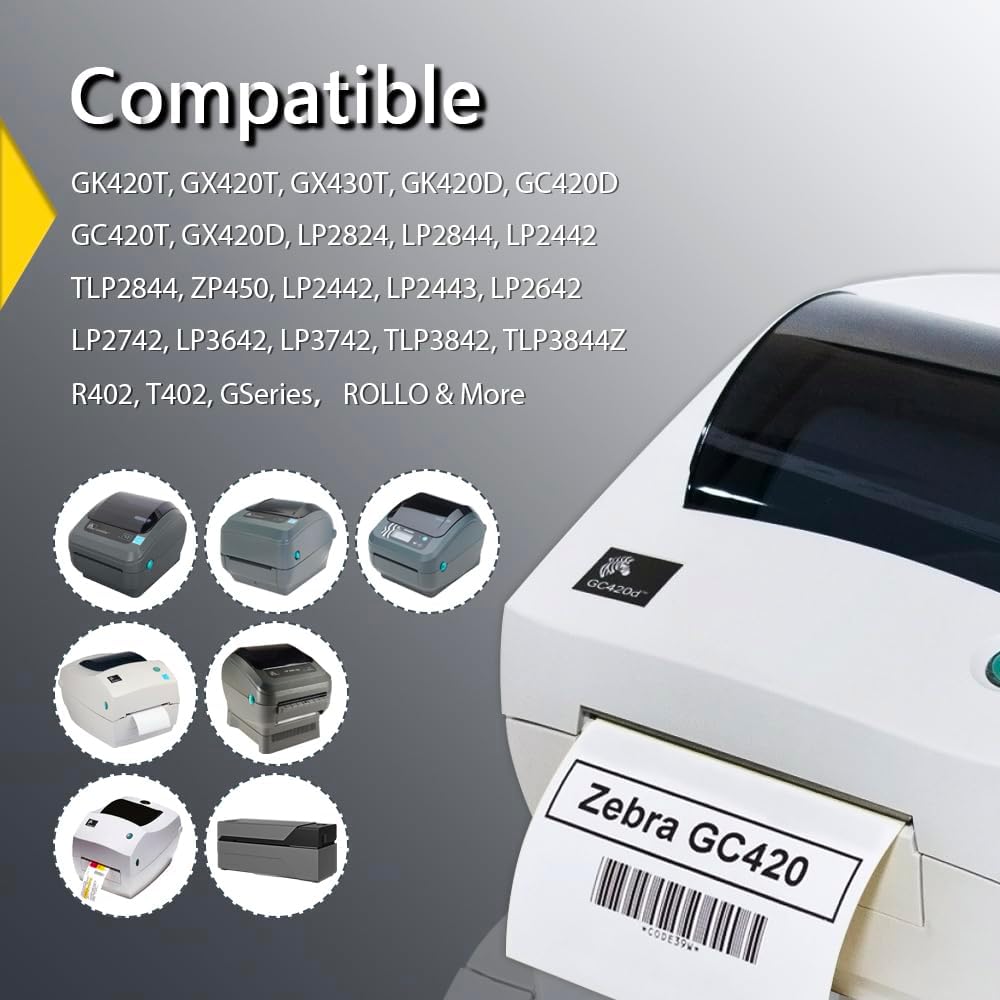 BETCKEY - 2.5" x 1" Multipurpose & Barcode Labels Compatible with Zebra & Rollo Label Printer,Premium Adhesive & Perforated[Orange, 6 Rolls, 8280 Labels]