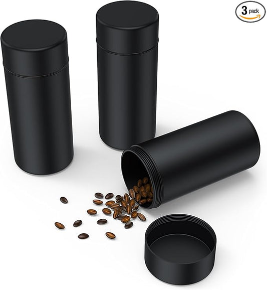 TecQach Portable Metal Aluminum Food Storage Jar 3-Pack,Airtight,Smell,Proof,Container, Metal Waterproof Small Bottle Multipurpose Container Spices Container