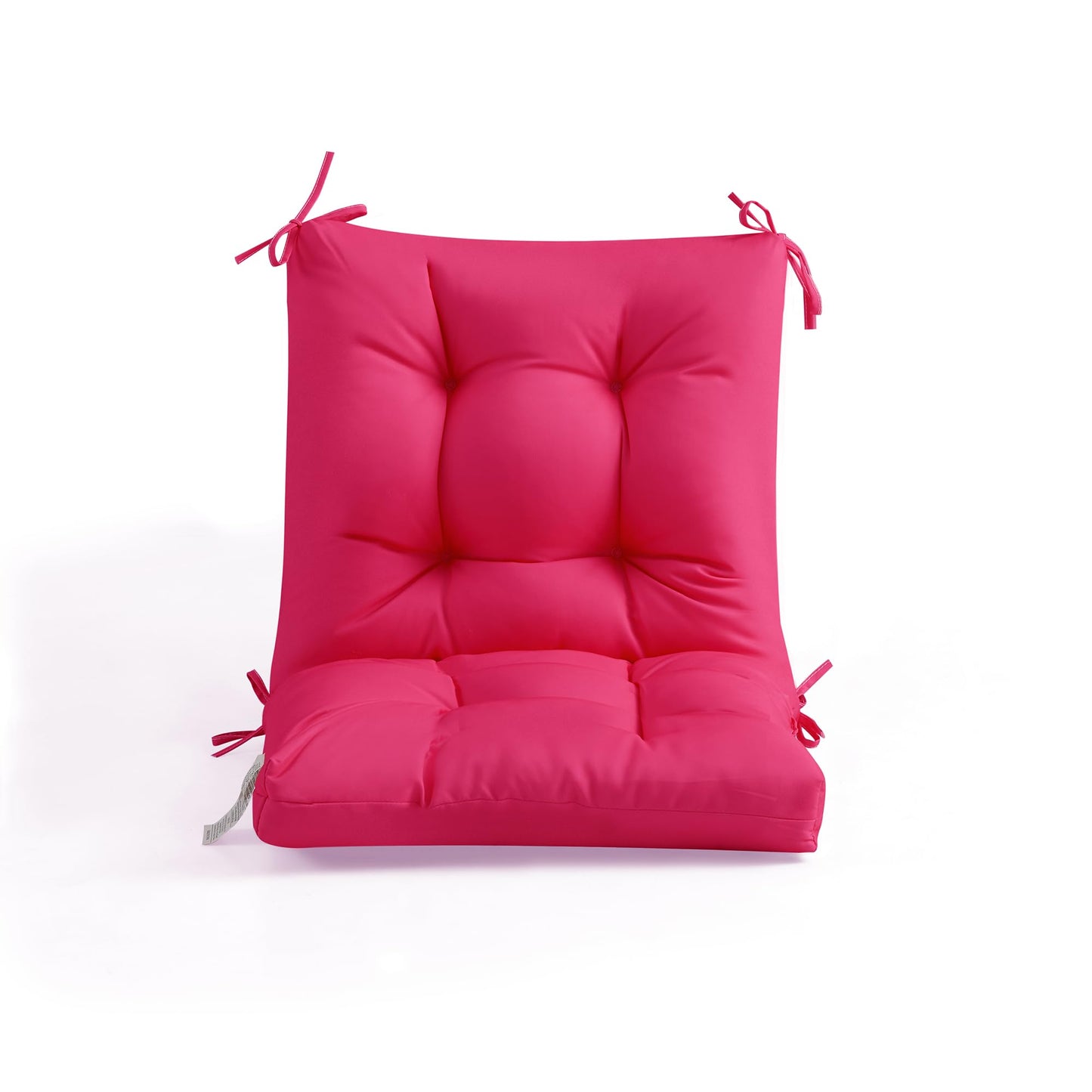 ADLIVWYD Seat & Back Combined Outdoor Chair Cushion, Set of 4, Comfort Tufted Replacement Dining Chair Cushion with Ties for Patio Furniture, 40x20x4 inches (Pink)