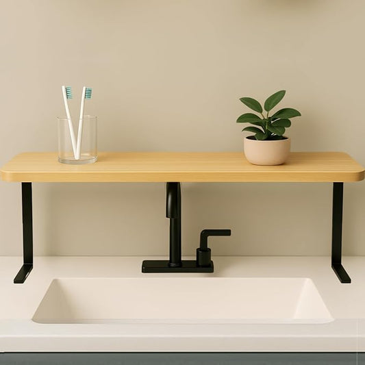 Home in Bold Over The Sink Shelf for Tall Faucet - Space-Saving Bathroom Over Faucet Kitchen Narrow Counter Over Sink Organizer, 30” L 6.25” W 9.25” H Metal Above Sink Shelf Top of Sink [Waterproof]