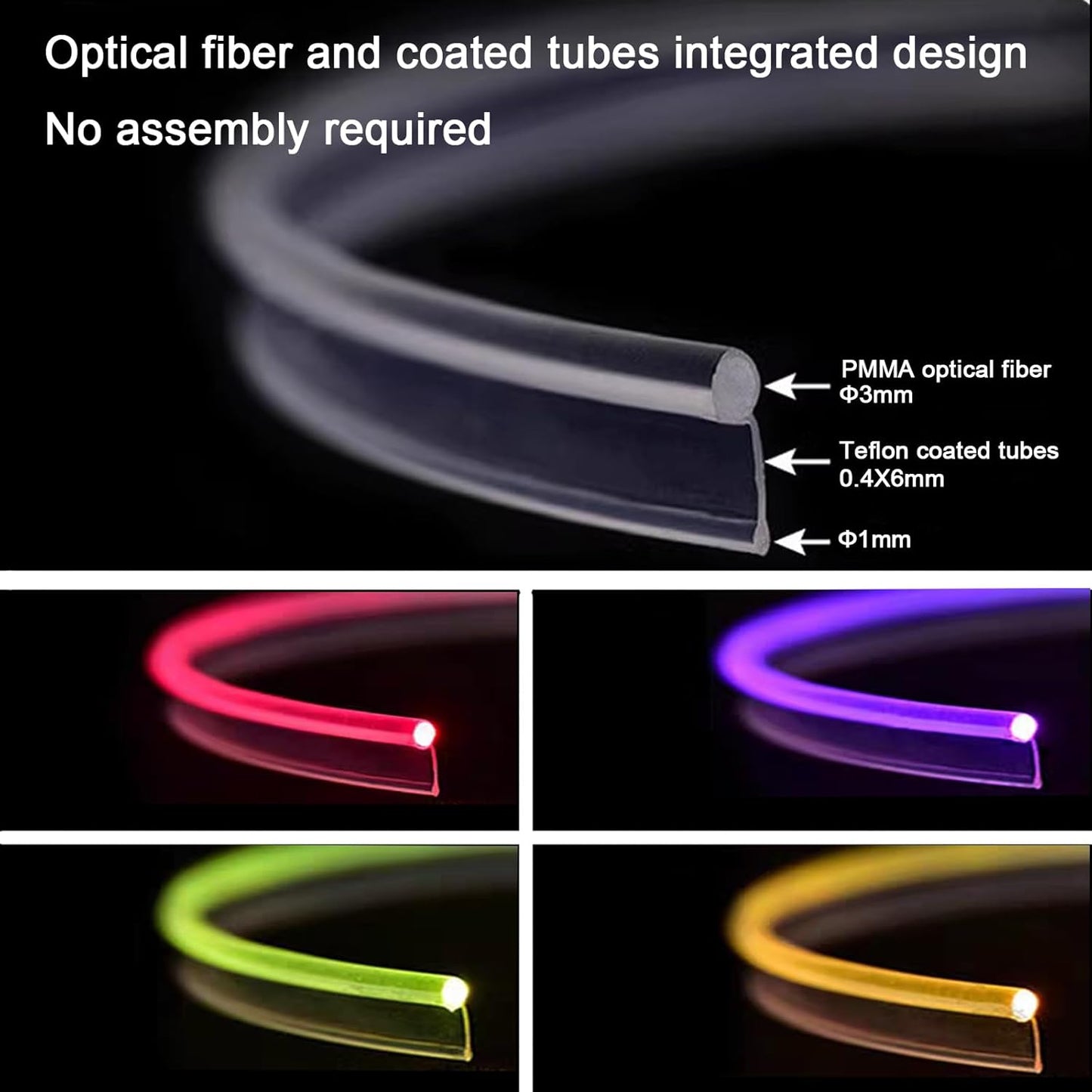 Car LED Lights Interior Light, 10 in 1 Car Ambient Lighting Kits with 315in Fiber Optic, APP Control, Car Accessories Multicolor RGB Neon Car LED Strip Lights with Music Sync Mode and DIY Mode