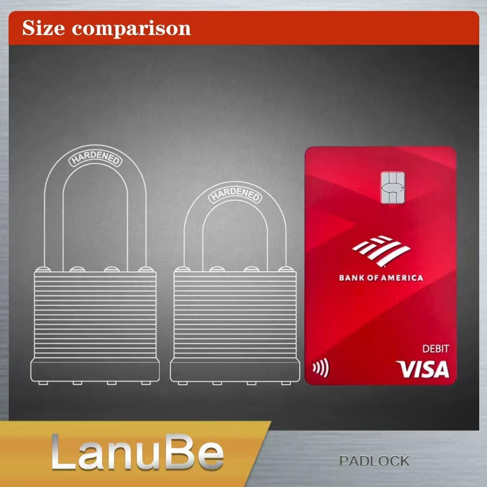 LanuBe Lock Laminated keyed Padlock (1-9/16", 40mm), keyed Alike Locks, Normal Shackle, Marked Blue Plastic Hoop, Pack of 120