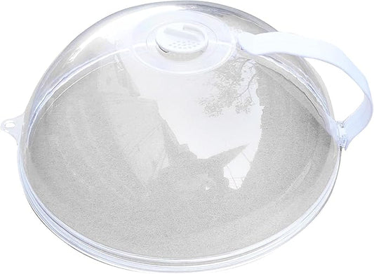 Microwave Oven Splatter Cover,High Temperature Proof Plastic Splash Guard Lid with Steam Vents and Handle for Keeps Microwave Oven Tidy and Food Fresh(Upgraded)