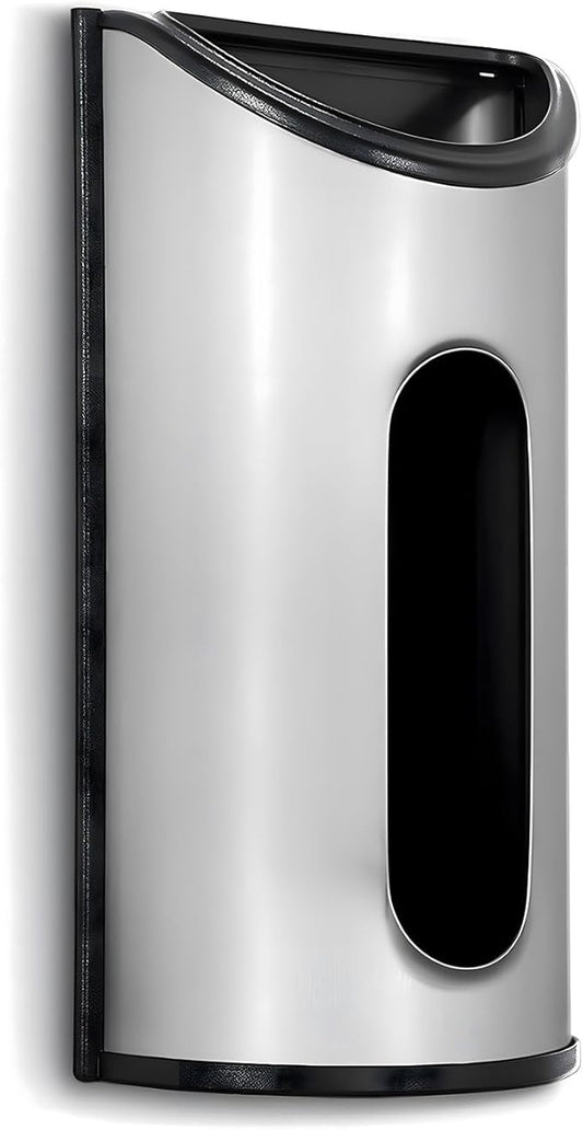 Plastic Bag Holder for Grocery Bag Wall Mount, Kitchen Dining Laundry Room Trash Bag Storage Dispenser, Smudge-Proof Anti-Fingerprint Stainless Steel, Silver