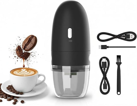 Electric Coffee Grinder, Conical Burr, Adjustable Grind Settings | Portable USB-C Rechargeable, for Espresso, French Press, Cold Brew, Travel & Home, Black