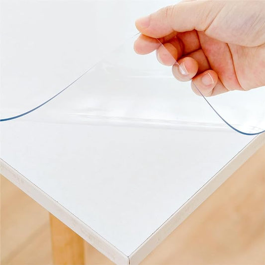 12 x 24 Inch Table Cover Protector - Clear Vinyl, 1.5mm Thick Plastic, Desk Mat