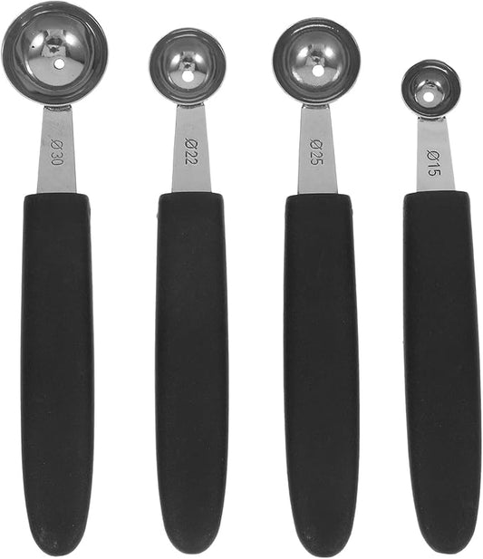 OUNONA 4pcs Stainless Steel Melon Baller Ice Cream Scoop Melon Ball Scoop Watermelon Spoon for Gelato Cantaloupe Ice Cream Watermelon Fruit
