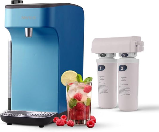 Carbonator, Soda Maker, Ice Cold Sparkling Water Maker, Water Cooler, Compatible with Screw-in 60L CO2 Cylinder (Not Included), Carbonator with 1.5L Water Tank, Touch Screen (Azure Blue)