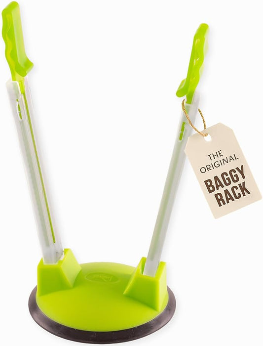 Original Jokari Adjustable Baggy Rack Stand 1 Pack. Prop Plastic Ziploc Freezer Storage Bags Open Hands-Free To Pour Leftovers, Snacks and Meal Prep Ingredients With No Food Spills or Kitchen Mess.