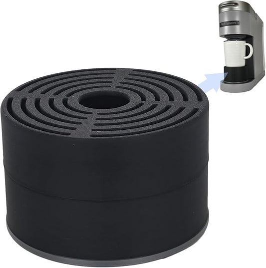 Elevate Anti-Splash Cup Riser Accessory for most Keurig K-cup, Cuisinart Single Serve, and other Coffee Makers, Adjustable for Cup Size and Drip Tray Type (Black with Dark Gray).