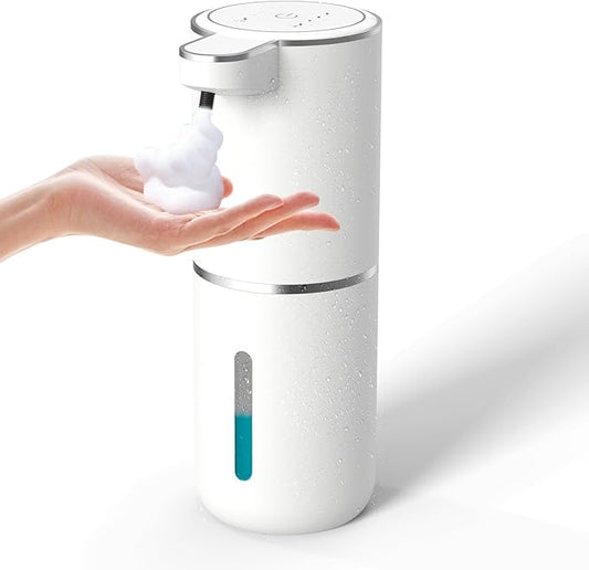 Automatic Soap Dispenser – Touchless Foaming Soap Dispenser 400ml USB Rechargeable Dispenser Electric Wall Mounted 4levels Adjustable Foam Dish Soap Pump for Bathroom Kitchen
