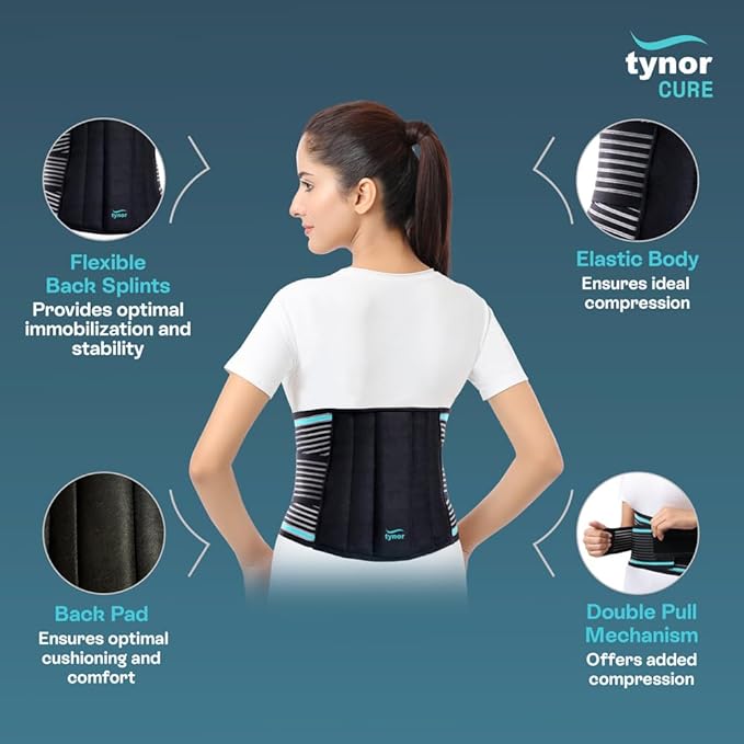 TYNOR Back Support Belt Adjustable Back Brace for Lower Back Pain,Breathable Lumbar Support Belt for Men & Women, Lower Back Brace for Herniated Disc, Sciatica & Heavy Lifting (XXL, Classic Black)
