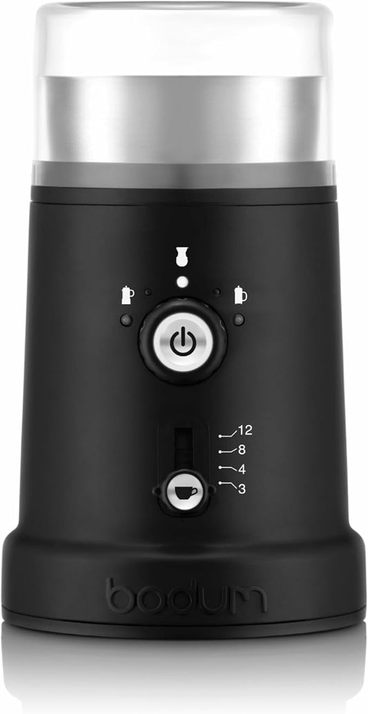 Bodum Bistro Electric Coffee Blade Grinder, Adjustable, 5 Grind Settings, 3 Ounces, Black