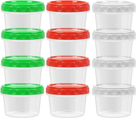 EONJOE 8 oz Small Freezer Containers with Lids Stackable Plastic Food Storage Container 1 Cup Meal Prep Bowls Airtight Dishwasher Safe,12-pack