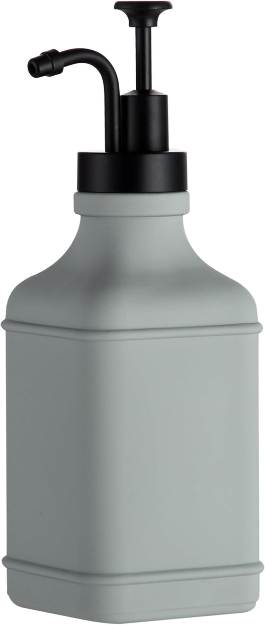 Enra Glass Soap Dispenser,17oz Bathroom Soap Dispenser,Hand Liquid Soap Dispensers with Stainless Steel Pump for Bathroom,Kitchen(Light Gray)
