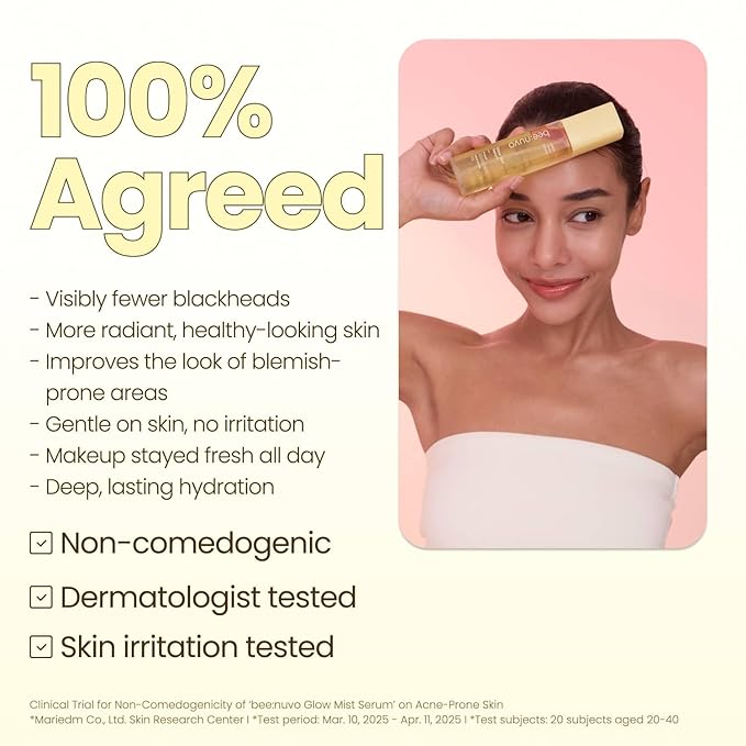 Glow Mist Serum, Propolis 20,000 ppm, Niacinamide 5%, Hyaluronic Acid, Hydrating Face Mist, Lightweight Serum, Non-Comedogenic, For Sensitive Skin, Korean Skin Care (2.70 fl oz)
