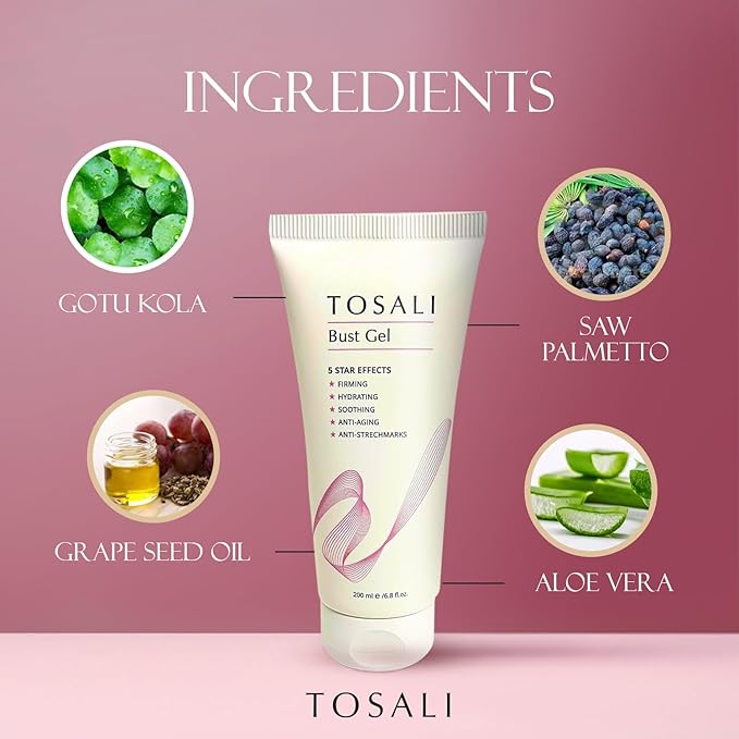 Breast Enhancement Cream 6.8 fl oz - Breast Firming and Lifting Cream with Gotu Kola, Grape Seed Oil & Saw Palmetto, Neck Firming and Skin Tightening Formula for Fuller & Firmer Breasts