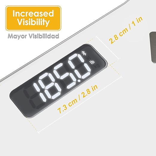 RHINO Smart Scale for Body Weight, High Precision, Bluetooth, Fitdays App, iOS and Android, Bathroom Wireless Machine for Fat, Muscle, BMI, 14 Body Indicators, 400lb (White)