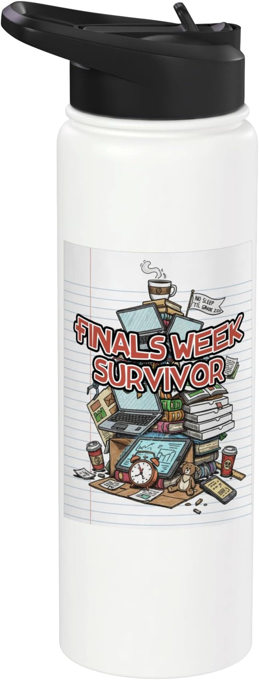 Cafeteria Critic - Student Lunch School Humor Food Chaos Stainless Steel Insulated Water Bottle