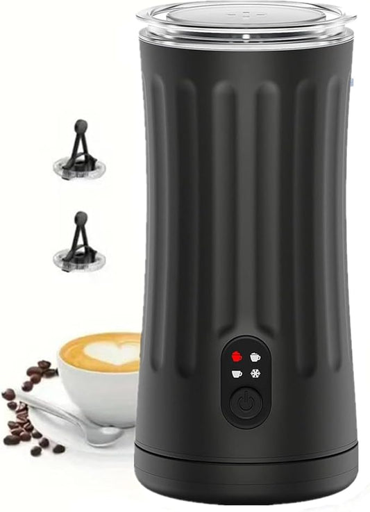 Milk-Frother, 4-in-1 Milk-Steamer-and-Frother, Hot & Cold Foam Milk Warmer with Temperature Control, Auto Shut-Off Frothers for Coffee, Latte, Cappuccino, Macchiato