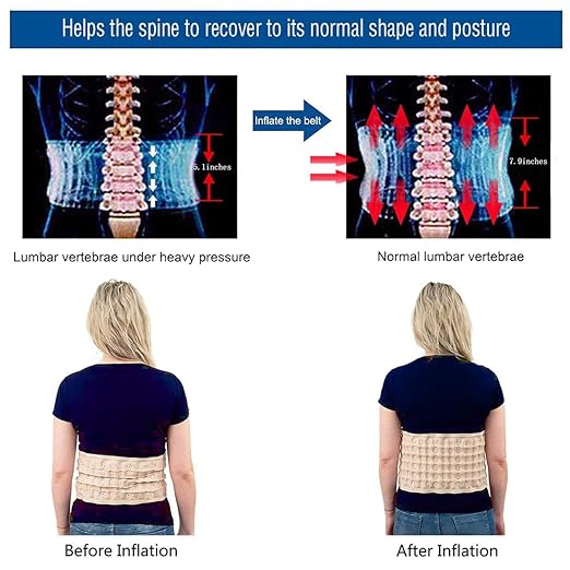 Decompression Back Belt,Spinal Air Traction Belt for Lower Back Pain Relief, Back Support & Lumbar Traction,One Size for 29 inches to 49 inches Waists