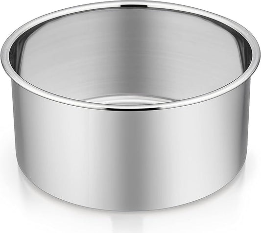 P&P CHEF 6 Inch Cake Pans Set, Round Baking Pan Stainless Steel Layer Birthday Wedding Cake Oven Pans, Non Toxic & Heavy Duty, Deep Side & Mirror Finish, Dishwasher Safe, (1Pc)