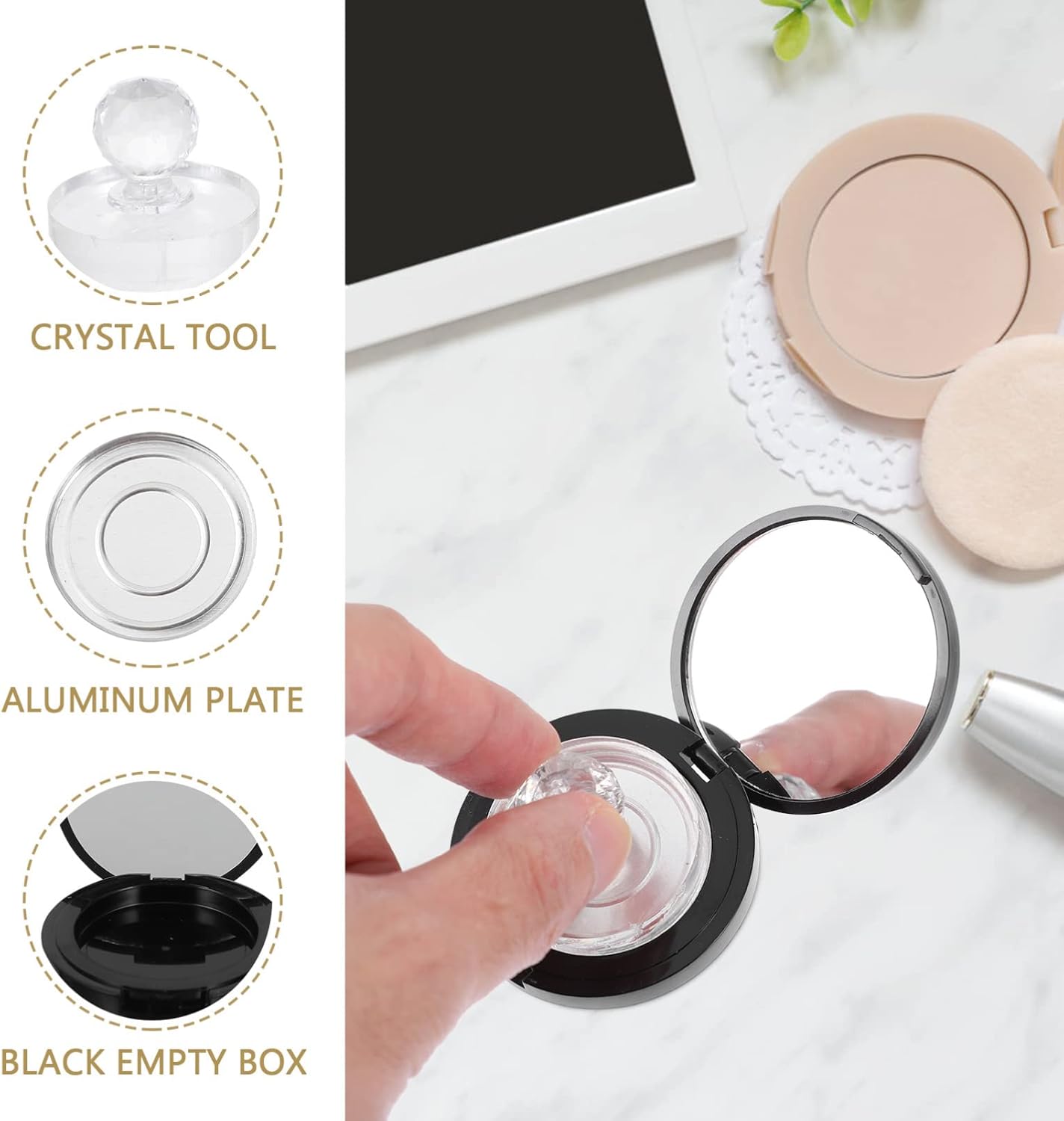 FOMIYES Eyeshadow Pallets Makeup Storage Organizer Box Empty Loose Powder Blush Container Empty Blush Case Loose Powder containers Compact Container: Reusable Eyeshadow Pallets Makeup Pallet