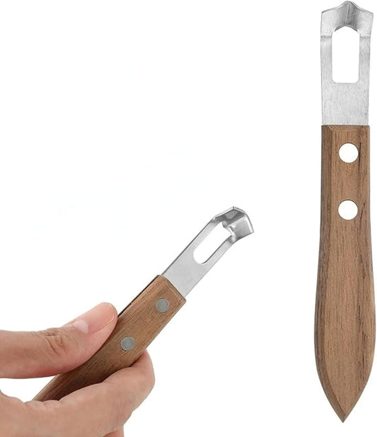 1Pc Lemon Zester and Channel Knife, Walnut Wood and Stainless Steel Bar Tool for Bartenders, Versatile Tool and Peeler for Cocktails
