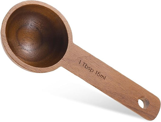 Walnut Wooden Coffee Scoop for Jars, Coffee Scoop for Ground Coffe Handmade Tablespoon Measuring Spoon for Coffe Beans Tea Spices 15ml 1 Tablespoon Home Kitchen Accessories for Jars and Containers