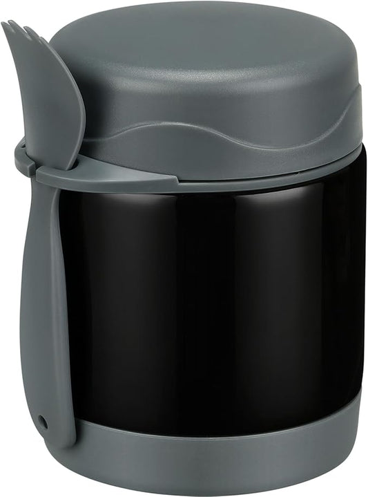 Howeemo 10oz Soup Thermo for Hot Food Kids,Lunch Kids Jar with Spoon Insulated Containers,Leak Proof Stainless Steel Wide Mouth Lunch School(Black)