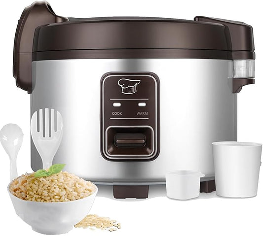15.8QT Large Commercial rice cooker 84 cups cooked / 32 cups uncooked rice Commercial Electiric Rice Warmer for 60-70 people, with One-Touch Operation