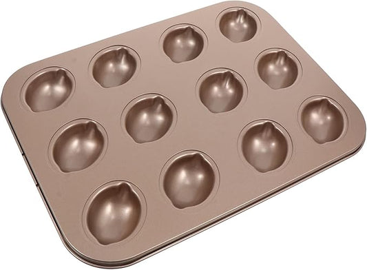 Cake Tin， Non-Stick Cake Mould, Baking Tools Baking Mold,Cake Mould,Baking Nonstick Baking Pan Metal Lemon Shape Bakeware Dish 12- Cup Non- Toxic Fondant Cookie Chocolate Mold Tray for Cupcake Jelly D