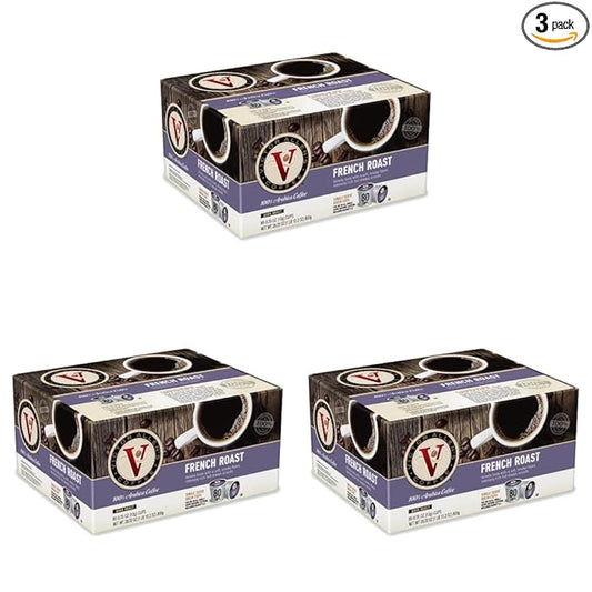 Victor Allen's Coffee French Roast, Dark Roast, 80 Count, Single Serve Coffee Pods for Keurig K-Cup Brewers (Pack of 3)