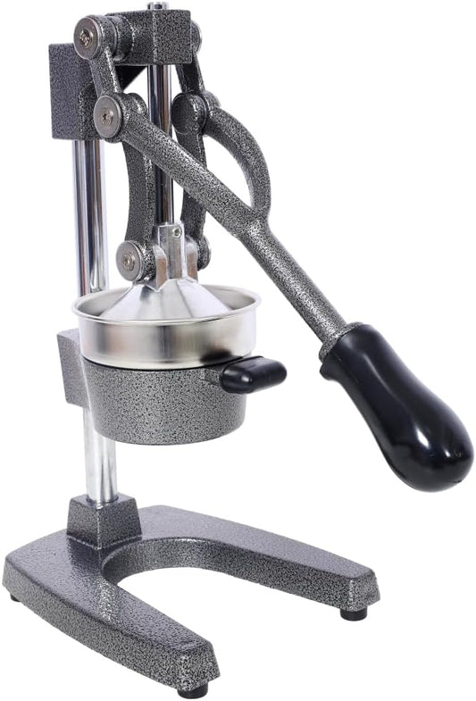 Heavy Duty Cast Iron Citrus Juicer, Extra-Large Commercial Grade Manual Hand Press Orange Juicer, Grey Handheld Squeezer for Fresh Lemon Lime Grapefruit Juice