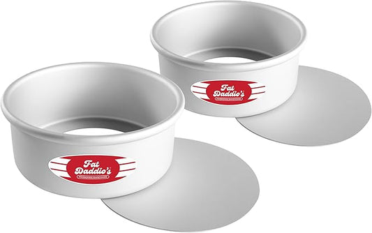 Fat Daddio's PCC-73SET Anodized Aluminum Round Cheesecake Pans, 2 Piece Set, 7 x 3 Inch