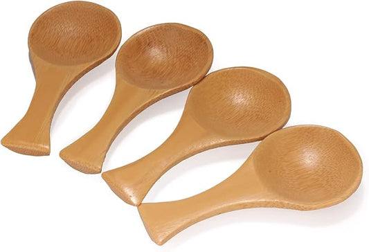 BambooMN - 3.5" Small Solid Bamboo Round Scoop, 30pcs