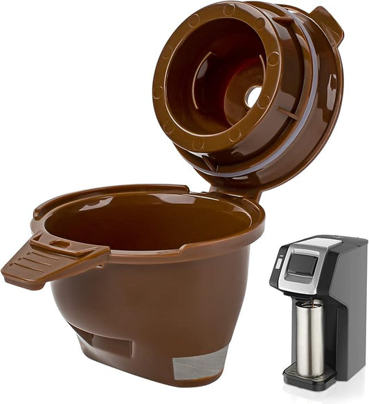 Single Serving Ground Coffee Brew Filter/Holder Basket for Hamilton beach flexbrew replacement parts 49957 49974 49976 49979 49957 49954 49947 49940 49950 49966 49968 Reusable coffee filter Brown (1)