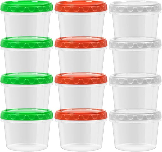 EONJOE 16 oz Plastic Freezer Containers with Lids 2 Cup Food Storage Container BPA Free Stackable Airtight Dishwasher Safe,12 Pack