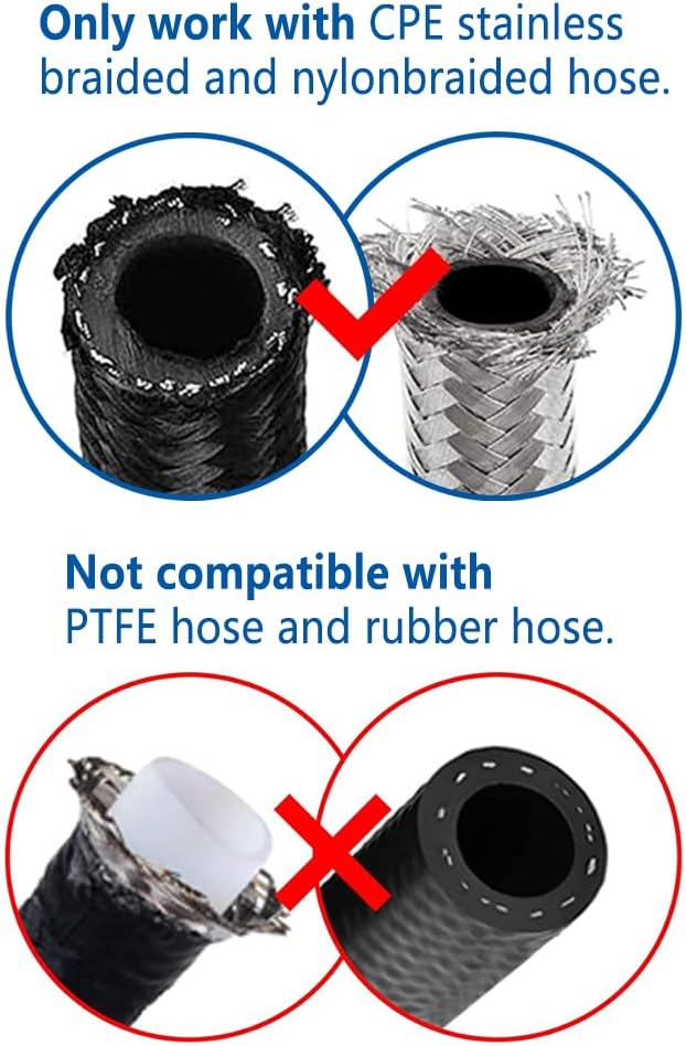 LokoCar 4AN Hose End Fitting 45 Degree Swivel For CPE Braided Hose Black 2Pcs