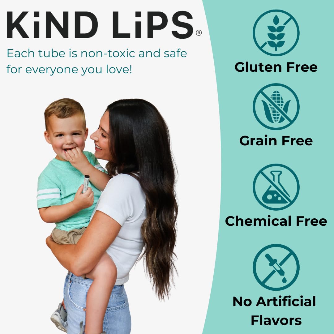 Unscented Lip Balm – Hydrating & Moisturizing with Organic Ingredients | Natural Lip Care for Dry, Sensitive Lips | Olive Oil, Gluten & Grain Free | Clean Beauty | Kind Lips Single Tube