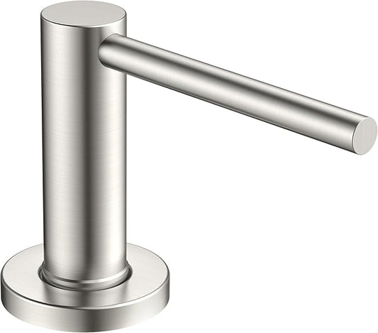 FORIOUS Soap Dispenser for Kitchen Sink, Stainless Steel Liquid Dish Soap Dispenser Pump with Top Refill 17oz Soap Bottle, Brushed Nickel Built in Sink Lotion Dispenser for Kitchen Countertop