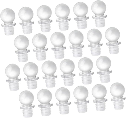 24pcs Glass Ball Wine Stoppers Portable Bottle Caps with Airtight Seal for Perfume and Wine Bottles Lightweight Aroma Container Stoppers for Daily Use