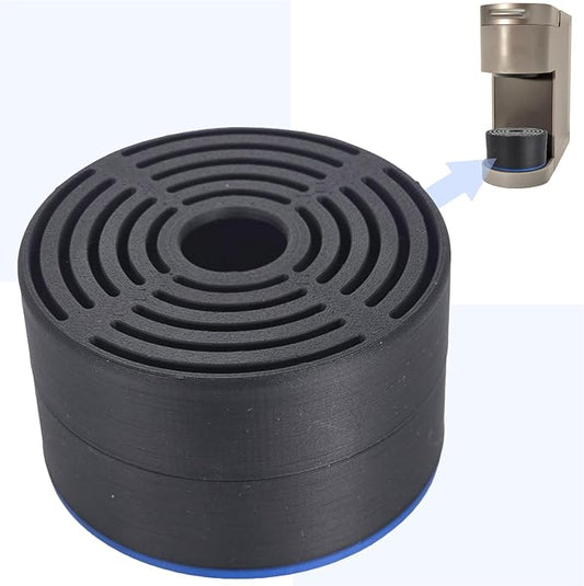 Elevate Anti-Splash Cup Riser Stand Accessory for most Keurig K-cup, Cuisinart Single Serve, and other Coffee Makers, Adjustable for Cup Size and Drip Tray Type (Black with Blue Base)