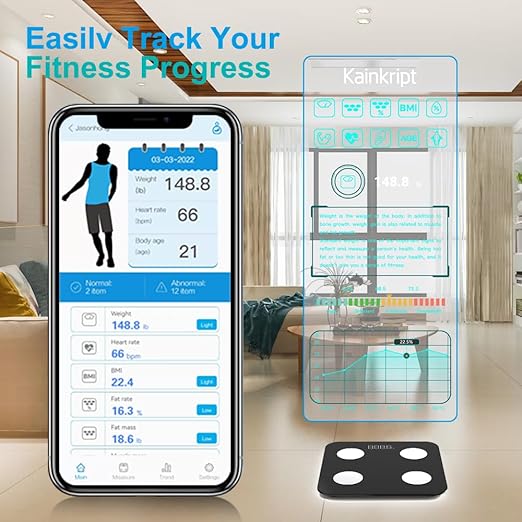 Smart Scales, Weight and Fat, FSA HSA Compliant - High Accuracy Bluetooth Digital Bathroom Scales, BMI, Heart Rate and 15 Metrics, App Sync, 400 lbs