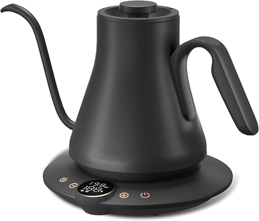 INTASTING Electric Kettle, Gooseneck Electric Kettle, ±1℉ Temperature Control, BPA-Free Stainless Steel Inner, Quick Heating, for Pour Over Coffee, Brew Tea, Boil Hot Water, 1500W/0.9L Dark Grey