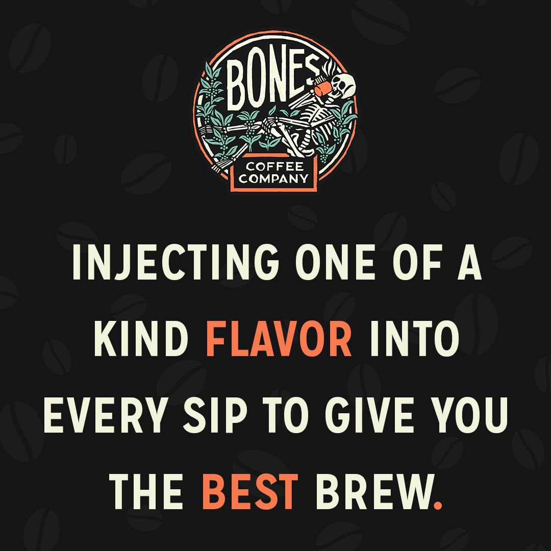 Bones Coffee Company Megalodonut, Boston Cream Donut Flavored Coffee, Medium Roast Low Acid Arabica Beans Compatible with Auto drip and French Press Coffee Maker, 12 Oz Ground